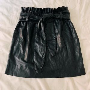 Another Story- Black Faux Leather Paperbag Skirt with belt. 😍